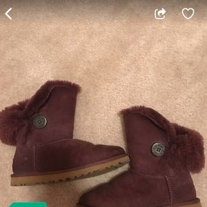 Burgundy bailey button uggs